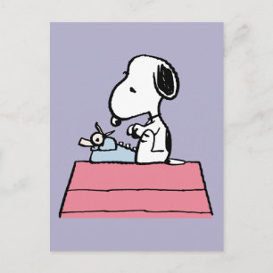 Jordnötter Snoopy vid Typewriter Vykort