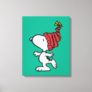 Jordnötter   Snoopy Winter Beanie Cap Canvastryck