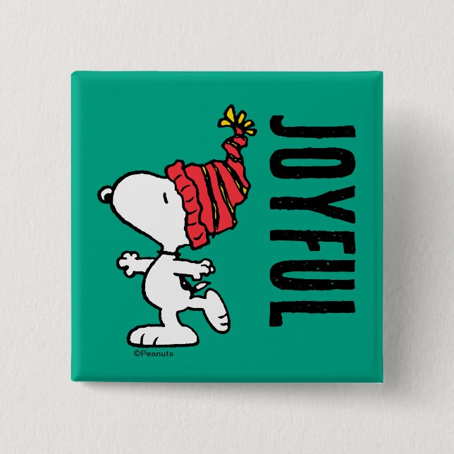 Jordnötter | Snoopy Winter Beanie Cap Knapp (Framsida)
