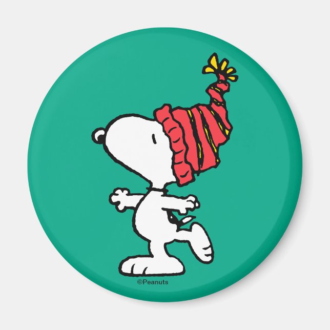 Jordnötter | Snoopy Winter Beanie Cap Magnet (Framsidan)