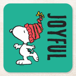 Jordnötter   Snoopy Winter Beanie Cap Underlägg Papper Kvadrat