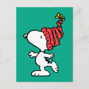 Jordnötter   Snoopy Winter Beanie Cap Vykort