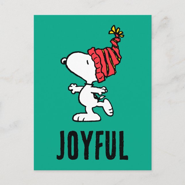Jordnötter | Snoopy Winter God jul Helg Vykort (Framsida)