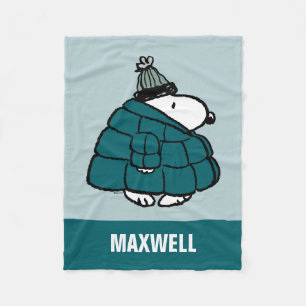 Jordnötter Snoopy Winter Puffer Jacka Fleecefilt