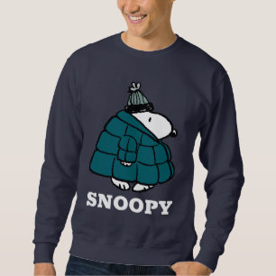 Jordnötter Snoopy Winter Puffer Jacka Lång Ärmad Tröja