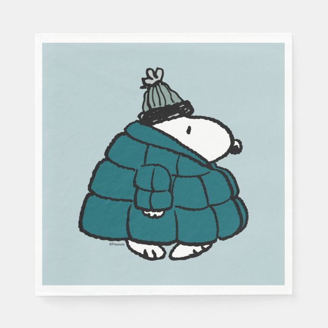 Jordnötter | Snoopy Winter Puffer Jacka Pappersservett (Framsidan)