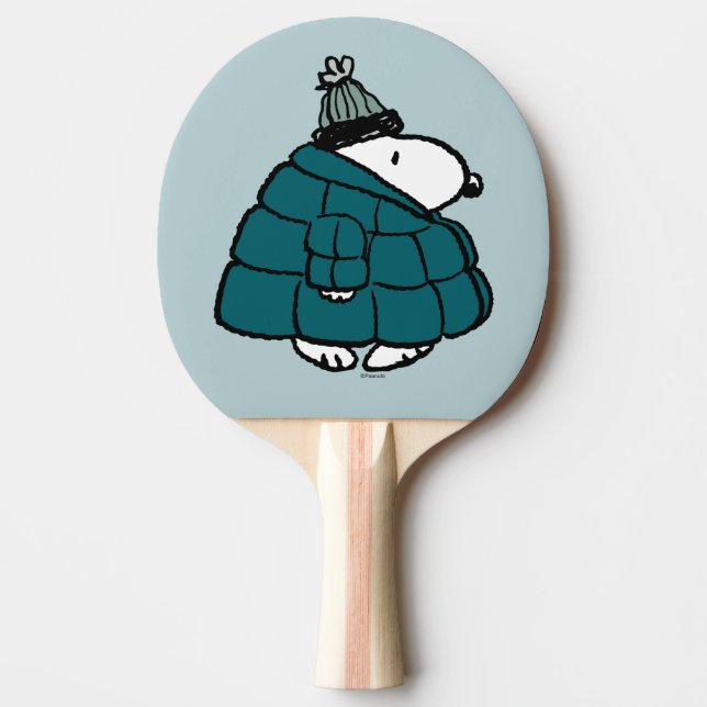 Jordnötter | Snoopy Winter Puffer Jacka Pingisracket (Framsidan)