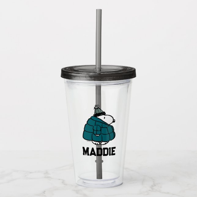 Jordnötter | Snoopy Winter Puffer Jacka Take Away Mugg (Framsida)