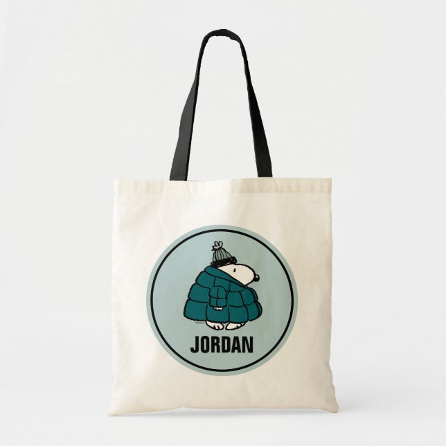 Jordnötter | Snoopy Winter Puffer Jacka Tygkasse (Framsidan)