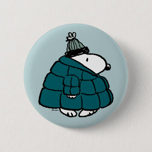 Jordnötter Snoopy Winter Puffy Jacka Knapp
