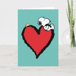 Jordnötter Snoopy & Woodstock Alla hjärtans hjär Helgkort