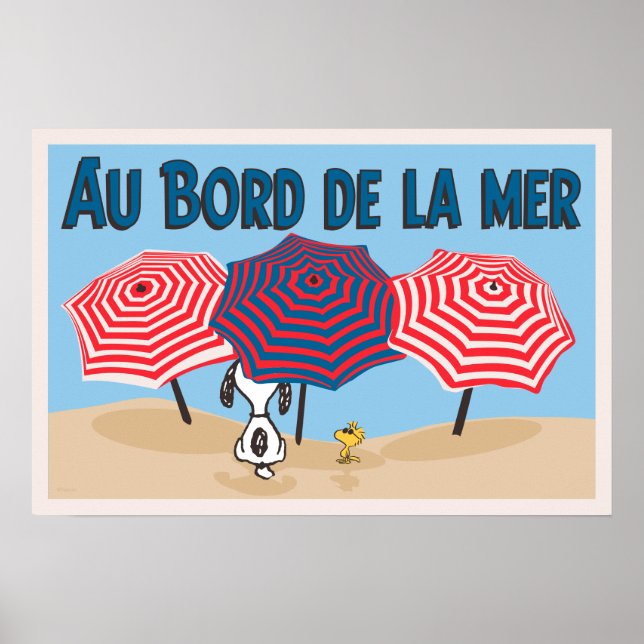 Jordnötter | Snoopy & Woodstock Au Bord De La Mer Poster (Framsidan)