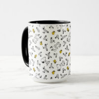Jordnötter | Snoopy & Woodstock B&W Flower Mönster