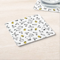 Jordnötter | Snoopy & Woodstock B&W Flower Mönster