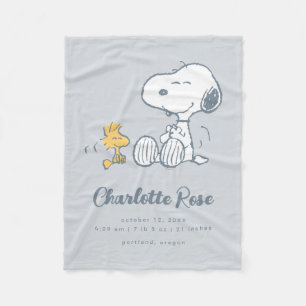 Jordnötter Snoopy & Woodstock Baby Fleecefilt