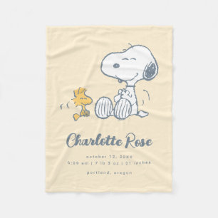 Jordnötter Snoopy & Woodstock Baby Fleecefilt