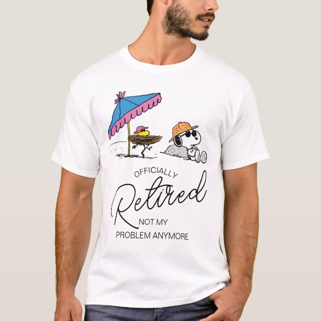 Jordnötter | Snoopy & Woodstock Beach I är pension T Shirt (Framsida)