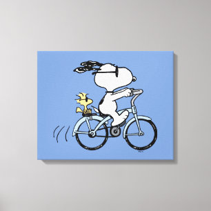 Jordnötter   Snoopy & Woodstock Bicycle Canvastryck