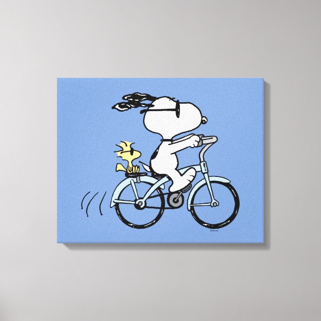 Jordnötter | Snoopy & Woodstock Bicycle Canvastryck (Framsida)