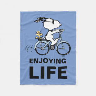 Jordnötter   Snoopy & Woodstock Bicycle Fleecefilt