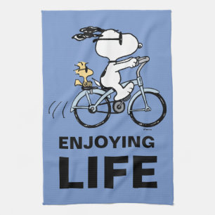 Jordnötter   Snoopy & Woodstock Bicycle Kökshandduk