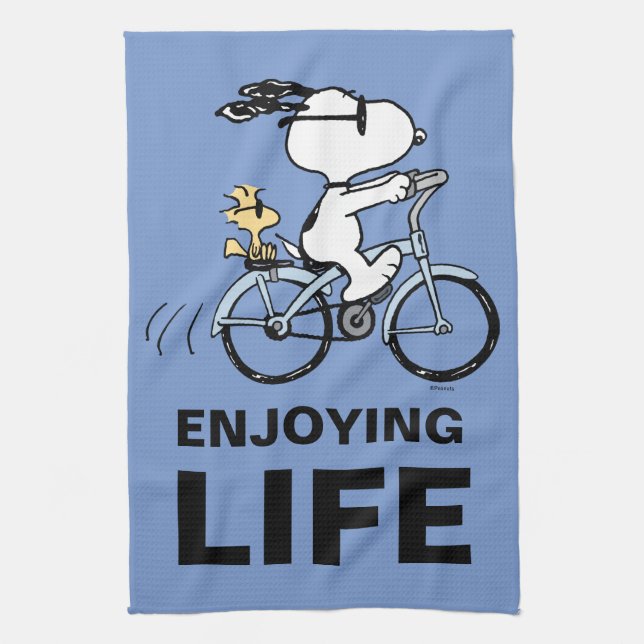 Jordnötter | Snoopy & Woodstock Bicycle Kökshandduk (Vertikal)
