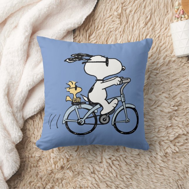 Jordnötter | Snoopy & Woodstock Bicycle Kudde (Filt)
