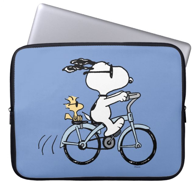 Jordnötter | Snoopy & Woodstock Bicycle Laptop Fodral (Framsidan)
