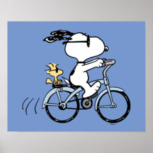 Jordnötter   Snoopy & Woodstock Bicycle Poster