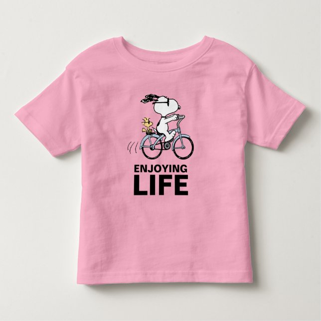 Jordnötter | Snoopy & Woodstock Bicycle T Shirt (Framsida)