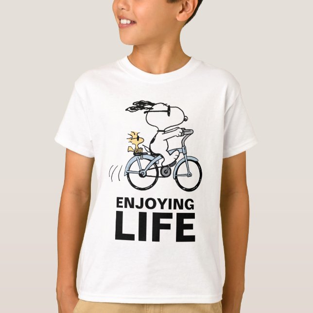 Jordnötter | Snoopy & Woodstock Bicycle T Shirt (Framsida)