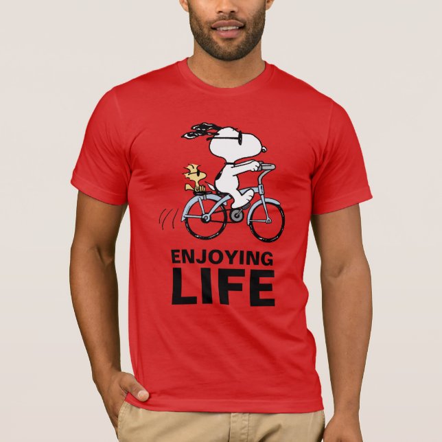 Jordnötter | Snoopy & Woodstock Bicycle T Shirt (Framsida)
