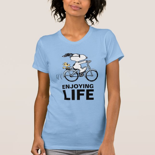 Jordnötter | Snoopy & Woodstock Bicycle T Shirt (Framsida)