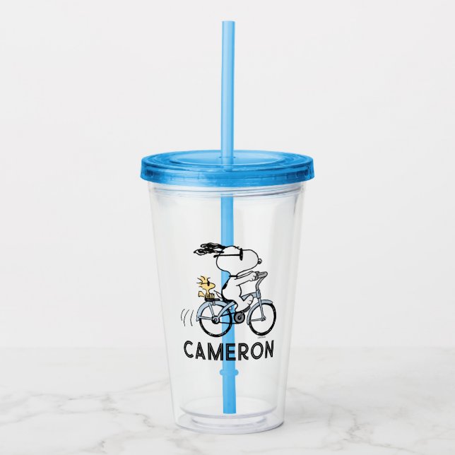 Jordnötter | Snoopy & Woodstock Bicycle Take Away Mugg (Framsida)