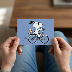 Jordnötter   Snoopy & Woodstock Bicycle Vykort