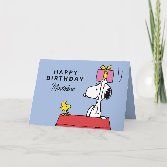 Jordnötter | Snoopy & Woodstock Birthday | LÄGG TI Kort (Framsida)