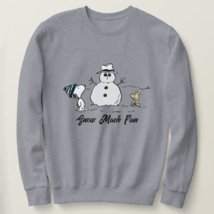 Jordnötter   Snoopy & Woodstock Bygger A Snögubbe Lång Ärmad Tröja