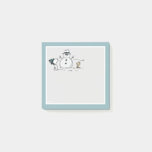 Jordnötter   Snoopy & Woodstock Bygger A Snögubbe Post-it Block