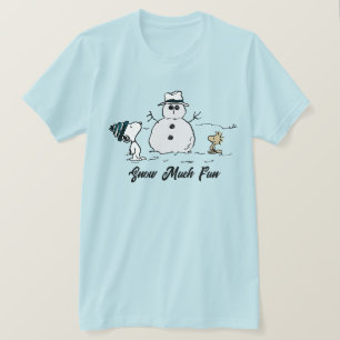 Jordnötter   Snoopy & Woodstock Bygger A Snögubbe T Shirt