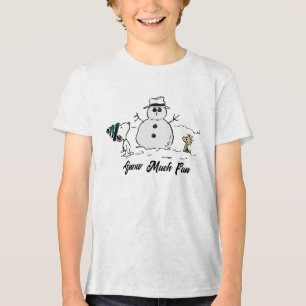 Jordnötter Snoopy & Woodstock Bygger A Snögubbe T Shirt