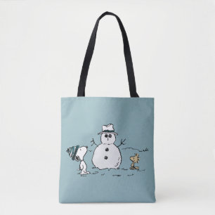 Jordnötter   Snoopy & Woodstock Bygger A Snögubbe Tygkasse