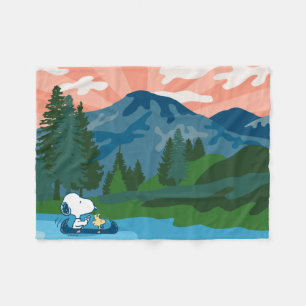 Jordnötter Snoopy & Woodstock Canoe Fleecefilt