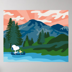 Jordnötter   Snoopy & Woodstock Canoe Poster
