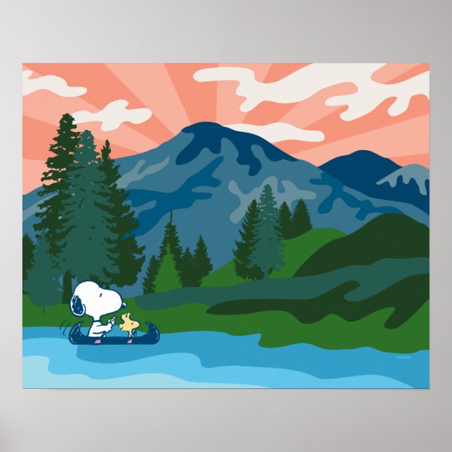 Jordnötter | Snoopy & Woodstock Canoe Poster (Framsidan)