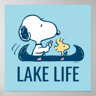 Jordnötter Snoopy & Woodstock Canoe Poster