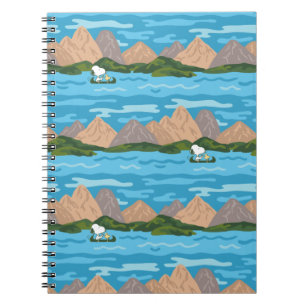 Jordnötter Snoopy & Woodstock Canoe Ride Mönster Anteckningsbok