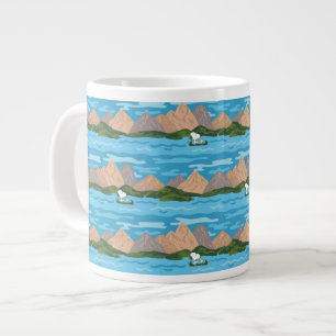 Jordnötter Snoopy & Woodstock Canoe Ride Mönster Jumbo Mugg