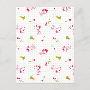 Jordnötter   Snoopy & Woodstock Cherry Mönster Vykort