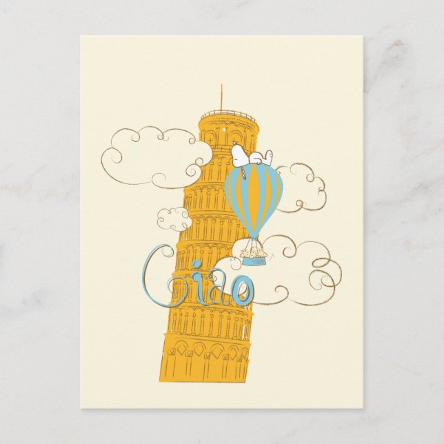 Jordnötter | Snoopy & Woodstock Ciao Vykort (Framsida)