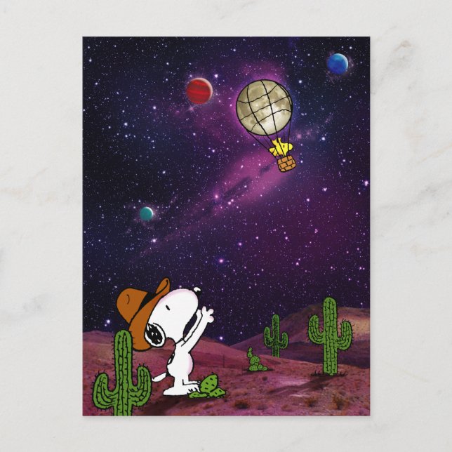 Jordnötter | Snoopy & Woodstock Cowboy Vykort (Framsida)